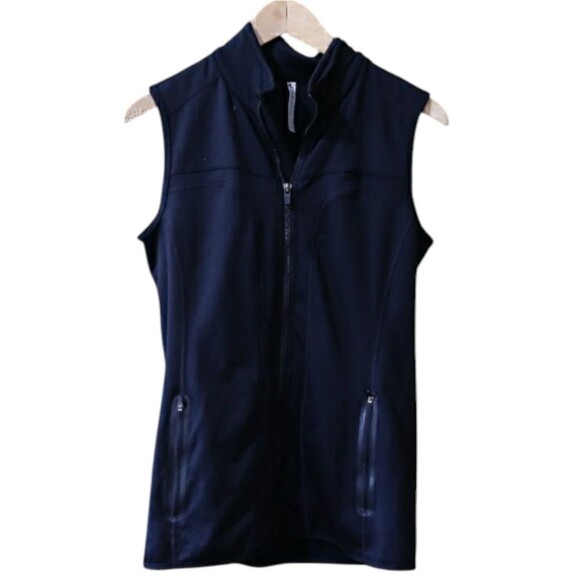 Fabletics Black Lightweight Full Zip Vest Running Hiking Athletic Vest Small - Picture 1 of 7